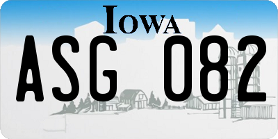 IA license plate ASG082