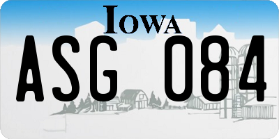IA license plate ASG084