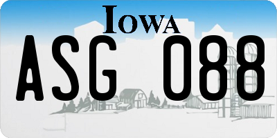 IA license plate ASG088