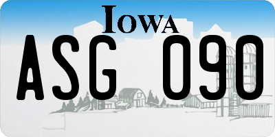 IA license plate ASG090