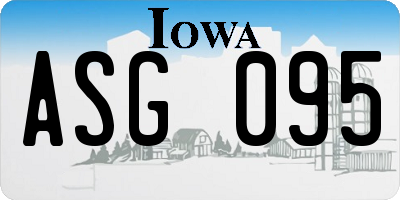 IA license plate ASG095