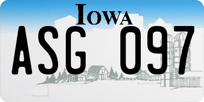 IA license plate ASG097