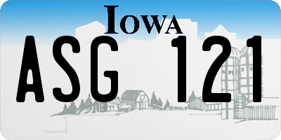 IA license plate ASG121