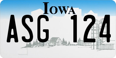 IA license plate ASG124