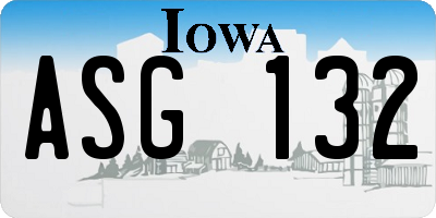 IA license plate ASG132