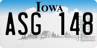 IA license plate ASG148