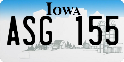 IA license plate ASG155