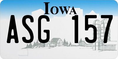 IA license plate ASG157