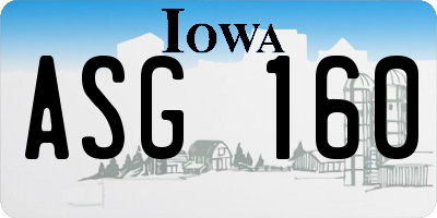 IA license plate ASG160