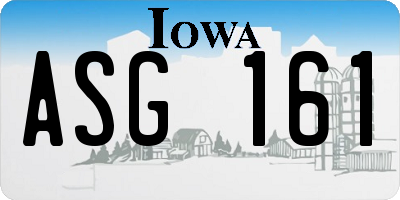 IA license plate ASG161