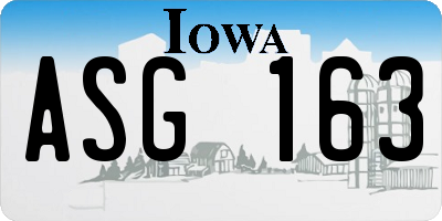 IA license plate ASG163