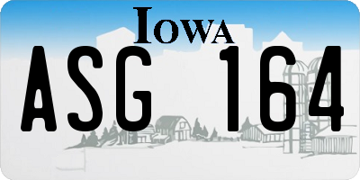IA license plate ASG164