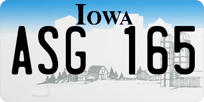 IA license plate ASG165