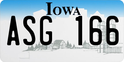 IA license plate ASG166