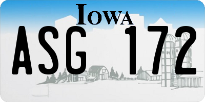 IA license plate ASG172