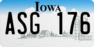 IA license plate ASG176