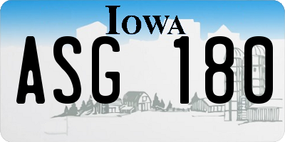 IA license plate ASG180