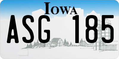 IA license plate ASG185