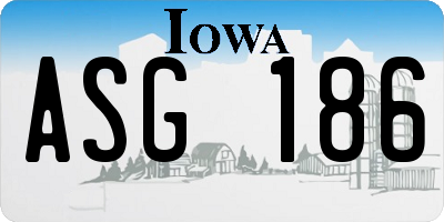 IA license plate ASG186