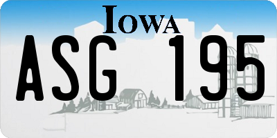 IA license plate ASG195