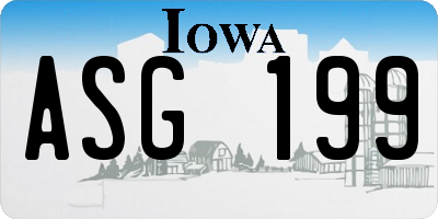 IA license plate ASG199