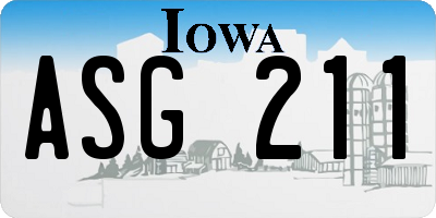 IA license plate ASG211