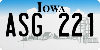 IA license plate ASG221