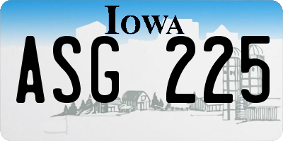 IA license plate ASG225