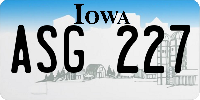 IA license plate ASG227