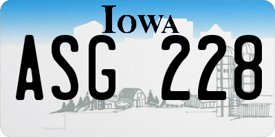IA license plate ASG228