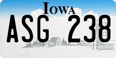IA license plate ASG238