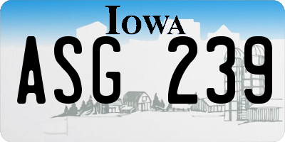 IA license plate ASG239