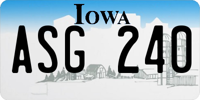 IA license plate ASG240