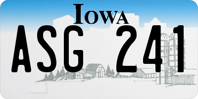 IA license plate ASG241