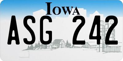 IA license plate ASG242