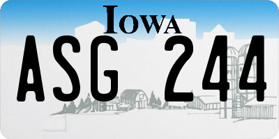 IA license plate ASG244