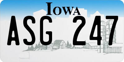 IA license plate ASG247