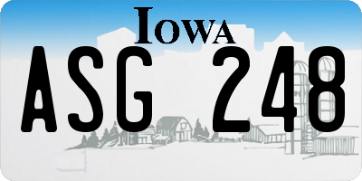 IA license plate ASG248