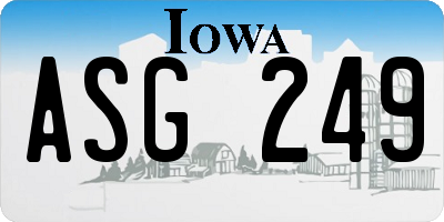 IA license plate ASG249