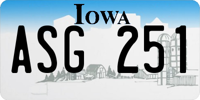 IA license plate ASG251