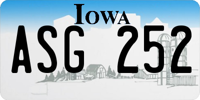IA license plate ASG252