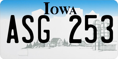 IA license plate ASG253