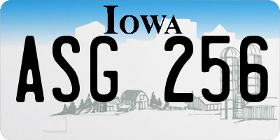 IA license plate ASG256