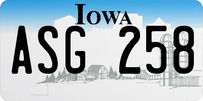 IA license plate ASG258