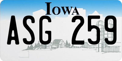 IA license plate ASG259