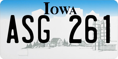 IA license plate ASG261