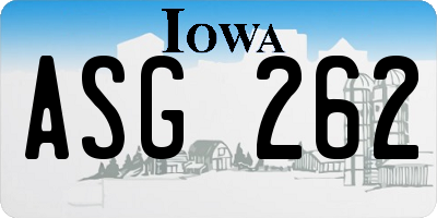 IA license plate ASG262