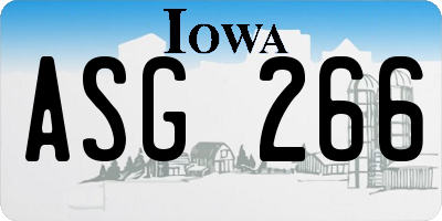 IA license plate ASG266