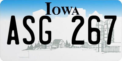 IA license plate ASG267