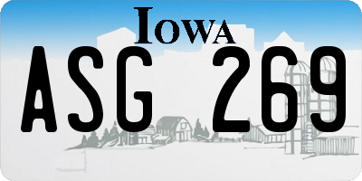 IA license plate ASG269